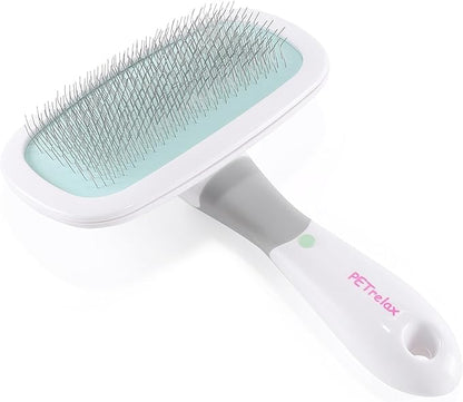 360°Rotating Dog and Cat Brush with Soft Pins Gentle Slicker Brush for Small Dogs Puppies Yorkies Poodles Cats Removes Loose Fur