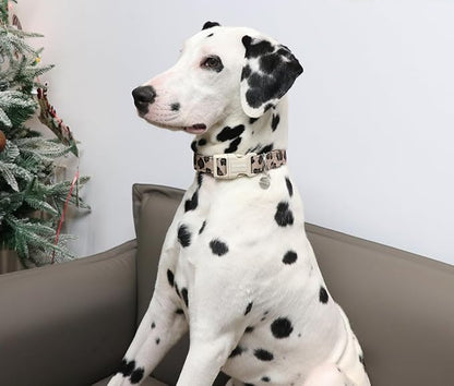 DOGWONG Cotton Dog Collar, Leopard Spring Summer Dog Collar Cute Wedding Puppy Necklace for Small Medium Large Dogs