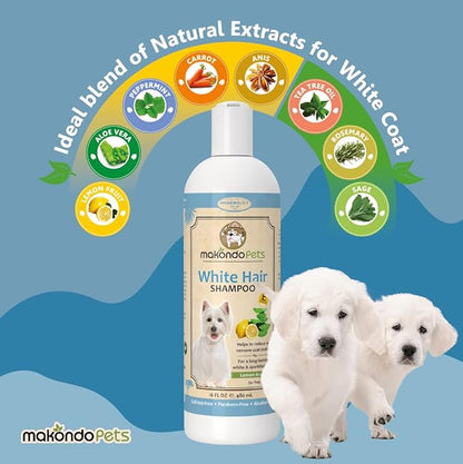 Dog Whitening Shampoo for Dogs with White Light Colored Hair Coat Fur_hite Haired Pets Shampoo for Itching Dry Sensitive Skin. Non Toxic Formula