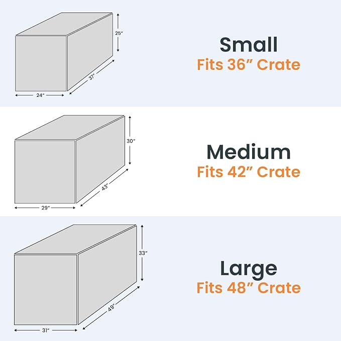 4Knines Dog Crate Cover, Water Resistant Pet Kennel Protector, Quilted (Grey, 48")
