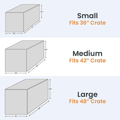 4Knines Dog Crate Cover, Water Resistant Pet Kennel Protector, Quilted (Grey, 48")