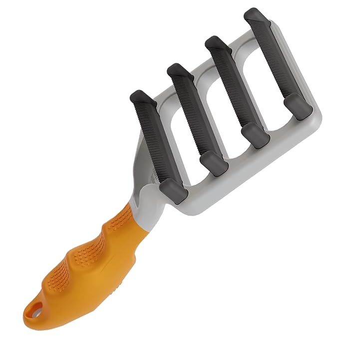 FUR4 deShedding Dog Brush for Long Hair Dogs – Pet Hair Brush with 4 Carbon Fiber Edges – deShedding Tool Removes Loose Fur – Gentle & Effective Dog Grooming Brush for Shedding