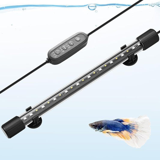 FEDOUR 15in Submersible Aquarium LED Light, 24/7 Aquarium Lights with Full Spectrum RGBW LEDs, IP68 Waterproof Fish Tank Light with Dimming, Timming and Color Adjustable