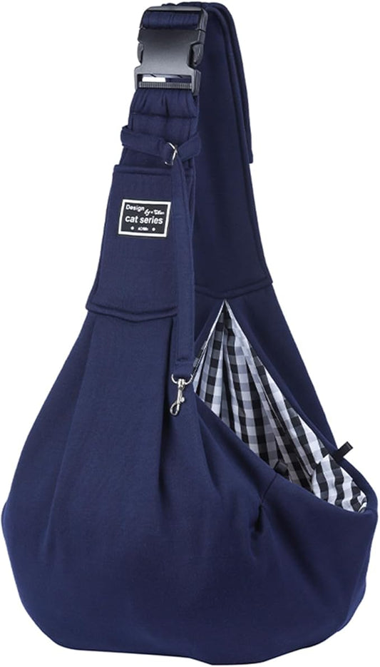 Dog Slings for Small Dogs,Adjustable Puppy Cat Sling Mesh Hands Free Chest Bag Escape Proof for Small Pet 10lbs Daily Walk,Outdoor Activity (Blue)