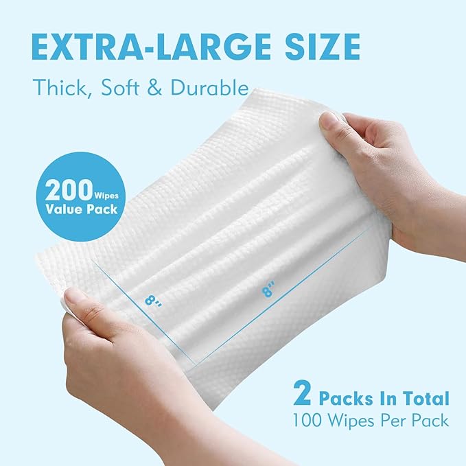 200 Cleaning & Deodorizing Guaranteed Dog Grooming Wipes - Hypoallergenic Pet Wipes for Allergies & Itching - Thick Puppy Wipes for Paws, Butt, Coat, Face & Body, Home & Travel Use, Unscented