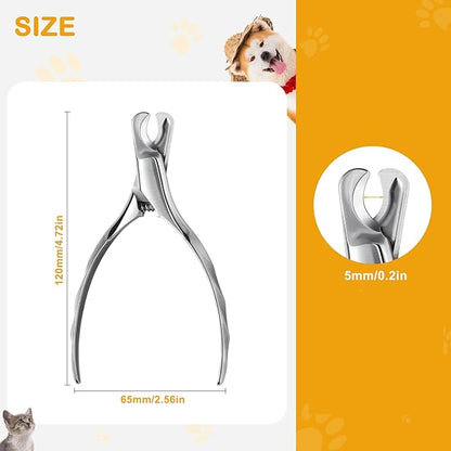BEZOX Pet Nail Clippers, Whole Stainless Steel Cat Claw Trimmer with Anti Slip Handle, Autoclavable Small Dog Nail Clipper Cutters - Silver