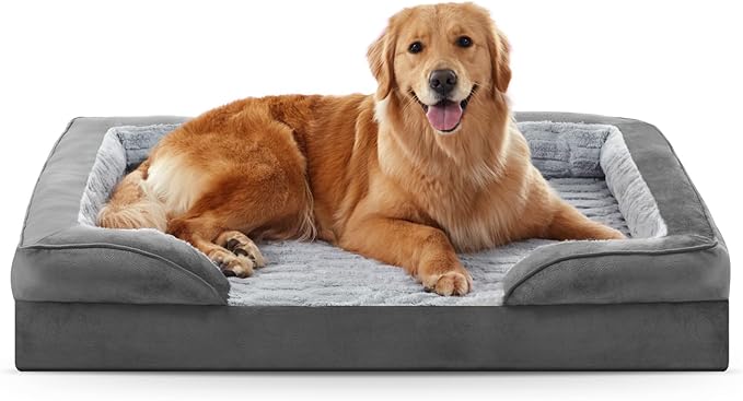 FURTIME Orthopedic Dog Beds Large Sized Dog, XL Washable Dog Bed for Large Dogs, Comfy Supportive Foam Pet Couch Bed with Removable Cover, Waterproof Extra Large Sofa Bed Foam and Nonskid Bottom