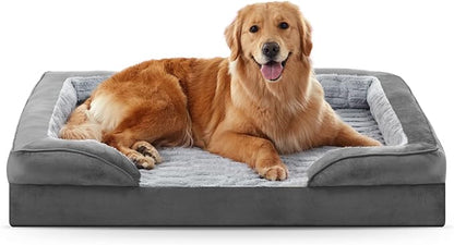 FURTIME Orthopedic Dog Beds Large Sized Dog, XL Washable Dog Bed for Large Dogs, Comfy Supportive Foam Pet Couch Bed with Removable Cover, Waterproof Extra Large Sofa Bed Foam and Nonskid Bottom