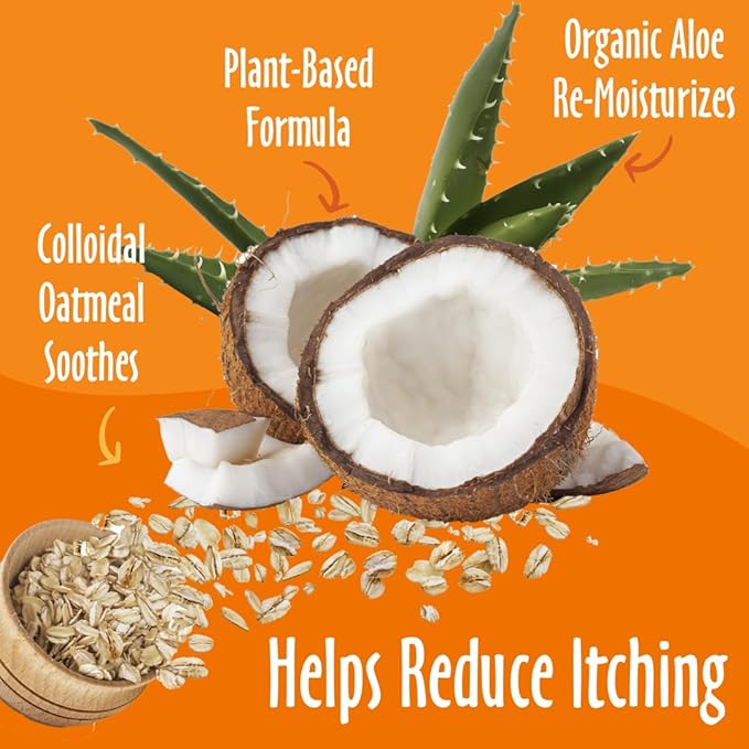 earthbath Oatmeal & Aloe Dog Shampoo - Oatmeal Shampoo for Dogs, Dry Itchy Skin Relief, Hypoallergenic Anti Itch Puppy Shampoo for Sensitive Skin, Tear Free Pet Wash - Vanilla & Almond, 16 oz (2 Pack)