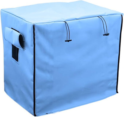 Dog Crate Cover Waterpoof Blue Pet Kennel Covers for Puppy Cat Indoor Outdoor Fit for 1 Door Wire Crate, 33.46x23.62x27.56 Inch