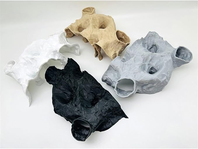 Aquarium Decor, 3D Printed Natural Tunnel Pleco Cave, Fish Hideout Decor for Cichlid, Clown Loach & Kuhli Loach (Gray)