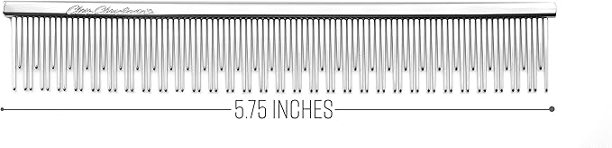 Chris Christensen Groomer's Bundle - 6 in. Cat/Carding Dual Tooth Buttercomb, Stainless Steel Pins, Rounded Corners - Mark II Small Slicker Dog Brush, Round Ground Stainless Steel Pins