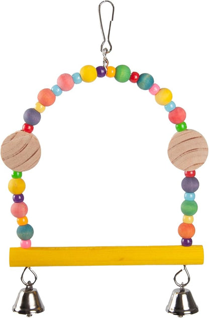 Bird Swing for Parakeets - 9 * 6 inch Bird Toys for Conures - Wooden Parrot Swing Parakeet Swing for Cage Cockatiel Swing Bird Swings for Parakeets and Bird Swings for Small Birds