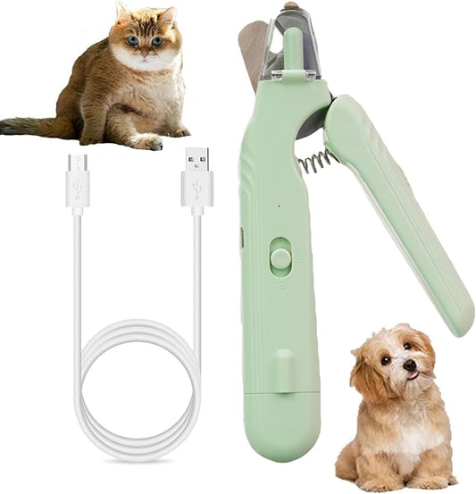 Dog Nail Grinder & Nail Clippers 2-in-1 Upgrade, Professional Electric Rechargeable Pet Nail Trimmer Painless Claw Grooming and Smooth, for Small, Medium, Large Dogs & Cats (Green, Electric)