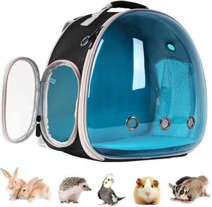 Portable Guinea Pig Backpack, Polarized Bubble Backpack for Small Animals Travel Handbag Cage for Kitten Rabbit Squirrel Bearded Dragon Turtle Breathable Carrier