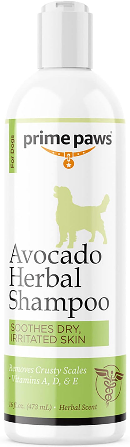 Avocado Herbal Shampoo for Dogs - Nourishing Dog Shampoo for Itchy Skin Helps Reduce Shedding - Address Dandruff & Exfoliate Dry Skin - Moisturizing Formula Soothes Irritated Skin - 16 Oz.