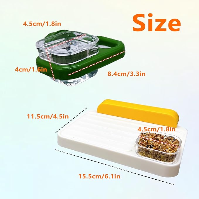 Hamiledyi Bird Perch Platform with Feeding Cup for Cage Window Perch Stand Feeder Bowl for Parakeets Conures Cockatiels Parrot Lovebird