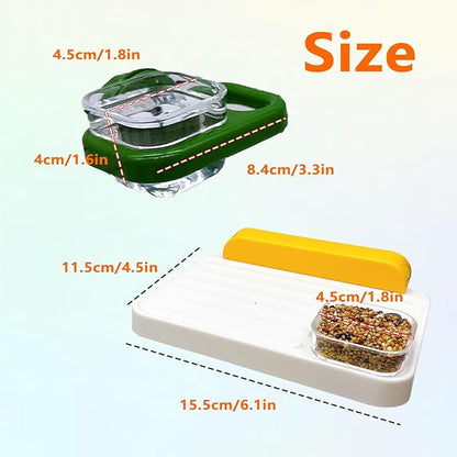 Hamiledyi Bird Perch Platform with Feeding Cup for Cage Window Perch Stand Feeder Bowl for Parakeets Conures Cockatiels Parrot Lovebird