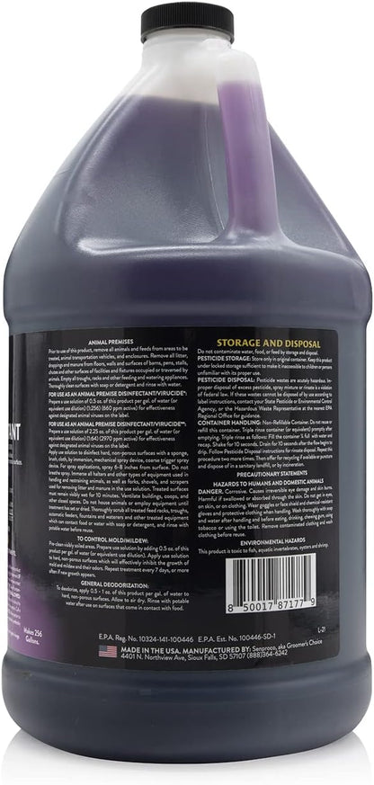 256:1 Disinfectant, 1 Gallon - Liquid Concentrate Disinfectant and Deodorizer, Sanitizer for Veterinary Clinics and Kennels, Effective Against Viruses and Bacteria (Lavender)