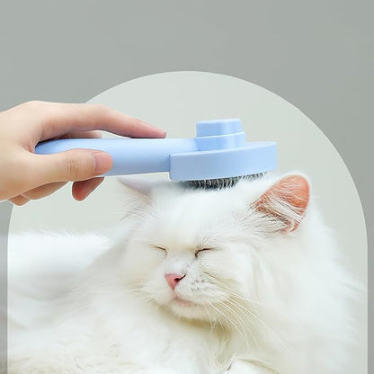 Cat Brush for Shedding,Pet Grooming Self Cleaning Slicker Brush,Removes Mats,Tangles and Loose Hair,Shedding Brush for Short or Long Haired Cats Dogs (Blue)