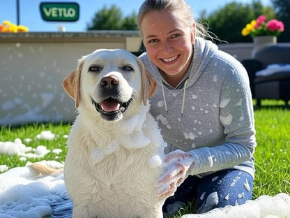 Dog Shampoo for Sensitive Skin with Calming Oatmeal - Hypoallergenic Puppy Essentials for Smelly Dogs & Cats - Relieves Allergies & Itching - Gentle Cat Shampoo - 16 oz by VETLO