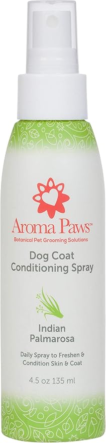 Scented Dog Coat Spray  Cleansing, Conditioning, Moisturizing  Toxin Free, Healthy Ingredients  Aromatic Grooming Puppy Spray  Loosens Knots, Tangles  4.5 Oz., Palmarosa