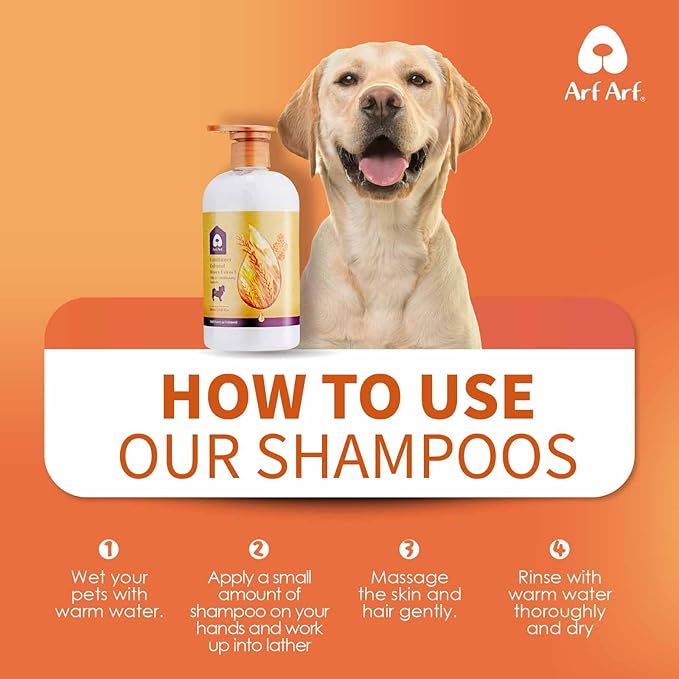 Arf Arf Oatmeal Dog Shampoo & Conditioner Bundle – Anti-Itch, Allergy Relief & Moisturizing Honey Formula | Ideal for Sensitive Skin, Boosts Coat Shine (2 x 16oz)