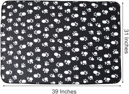 Comsmart Dog Blankets for Small Dogs, 6 Pack Puppy Blanket Cute Paw Print Pet Blanket for Dog, Puppy, Cat, Kitten, 39x31 inches