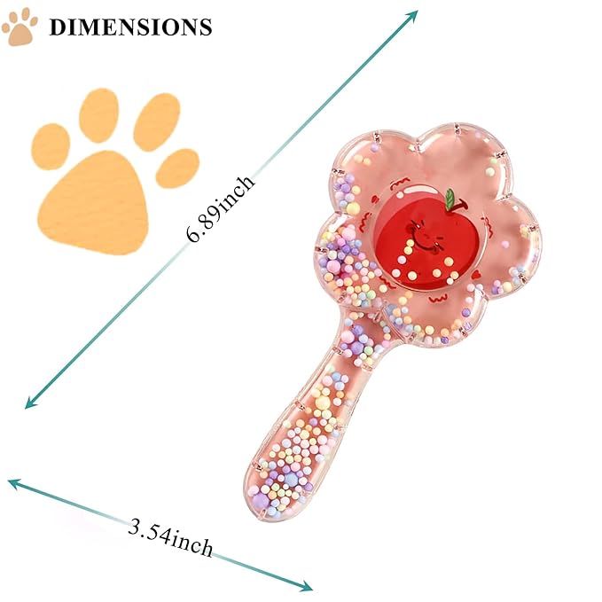 Soft Dog Brush for Small Dogs | Gentle Puppy Brush for Yorkies, Shih Tzus, Maltipoos & Maltese | Pet Hair Removal Brush with Soft Bristles | Dog Brush for Shedding (Pink Apple)