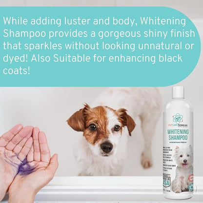 8 fl oz Dog Whitening Shampoo - Dog Shampoo for White Dogs - Brightens White and Darkens Dark Coats - Tearless and Natural - Hair and Fur Whitener for Dogs - Made in The USA