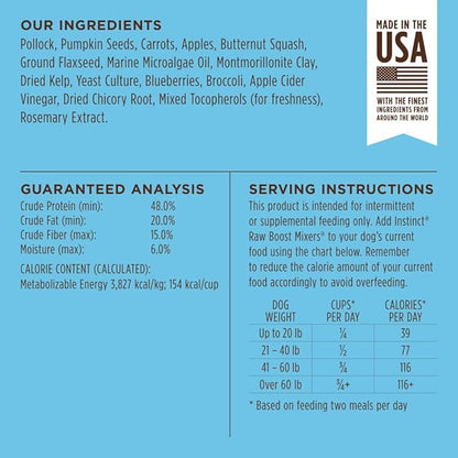 Instinct Raw Boost Mixers Freeze Dried Dog Food Toppers for Dry Food, Grain Free Dog Food Toppers with Pollock for Dogs, 12.5 oz