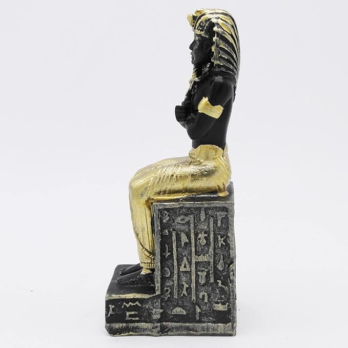 Reptile Tank Decorations Aquarium Egyptian Pharaoh Betta Fish Tank Statues Figurine Sculpture Ancient Egypt Turtle Lizard Spider Tanks Terrarium Décor Ornament Pet Gold