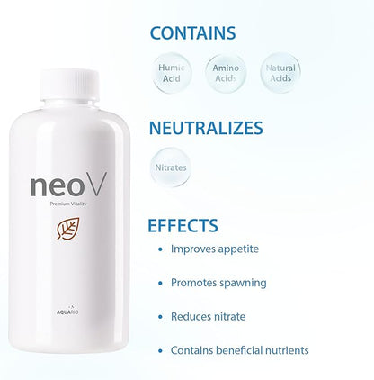 Neo V - Liquid Conditioner for Freshwater Fish Tank, Enhances Fish Health, Stabilizes Aquarium Water Quality, Ideal for Aquascaping - Water Conditioner for Aquarium Tank - 300ml