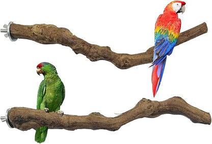 Allazone 2 PCS Natural Grape Stick Fork Bird Perch Bird Standing Stick Chewing Bird Toys Natural Grapevine Bird Cage Perch for Parrot Cages Toy for Cockatiels, Parakeets, Finches