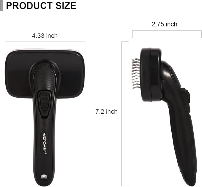 Dog Brush for Shedding & Grooming Small Medium Large Dogs & Cats - Remove Loose Fur, Knot, Undercoat. Suitable for Long Short Hair Lengths sensitive Animals, Black