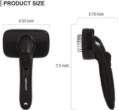 Dog Brush for Shedding & Grooming Small Medium Large Dogs & Cats - Remove Loose Fur, Knot, Undercoat. Suitable for Long Short Hair Lengths sensitive Animals, Black