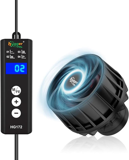 hygger Lite Wave Maker For 50-120 Gallons Aquarium Adjustable Circulation Pump with Magnetic Base Fish Tank DC Powerhead for Coral Reef and Freshwater Up to 2114 GPH