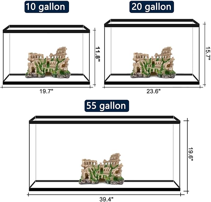 Antique Roman Column Ruin Aquarium European Castle Decoration for Fish Tank Castle Cave Hideouts Rocks Plants Supplies Accessories Safe for Freshwater and Saltwater Fish Tanks – Large