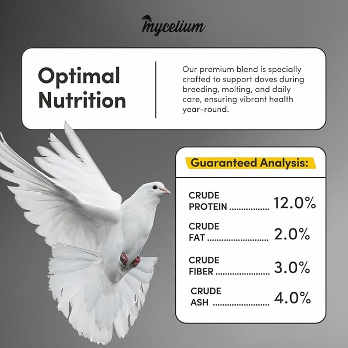 Mycelium Dove Plus Wild Bird Food (5 LB Bag) | Premium Bird Seed Mix for Doves, Pigeons & Ground-Feeding Birds | Supports Healthy Digestion | Organic, Non-GMO & Made in USA