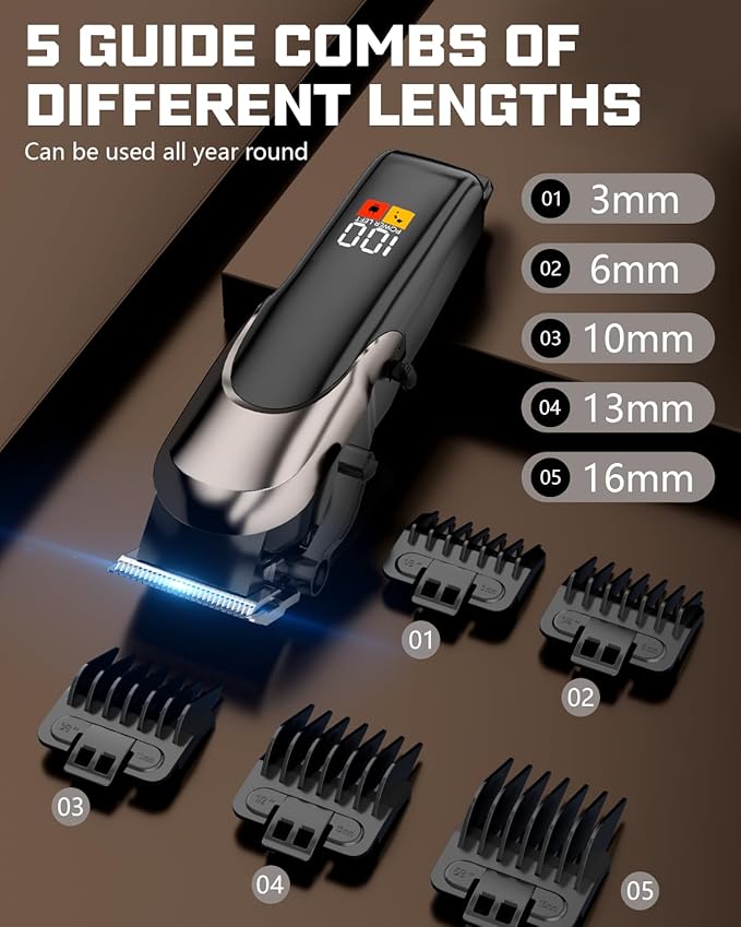 ACE2ACE Dog Clippers Grooming Professional for Thick Hair, Dog Shaver Grooming Kit, Cordless Pet Cat Clippers for Thick Curly Fur, Low Noise Rechargeable Cat Trimmer-6Krpm