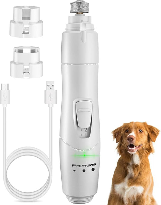 Low Vibration Dog Nail Grinder with LED Light  2-Speed Quiet Nail Trimmer for Small & Medium Dogs, Cats, and Other Pets Professional Grinder