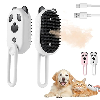 2025-NEW Cat Steam Brush for Shedding, 4 in 1 Brushs with Foldable Handle, Steam Brushs for Cats,Water Brush for Cat, Pet Spray Hair Removal Comb,magic wand for pet hair(white)