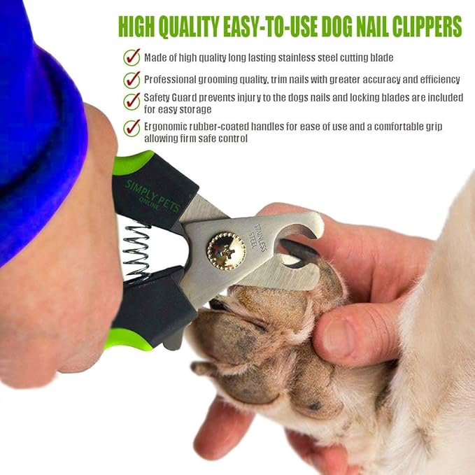 Dog Nail Clippers with Safety Guard - Superior Sharpness - Veterinarian Designed - for Medium and Large Dogs - Professional Stainless Steel Dog Nail Trimmers