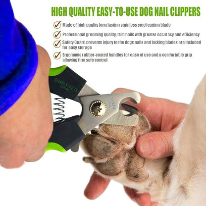 Dog Nail Clippers with Safety Guard - Superior Sharpness - Veterinarian Designed - for Medium and Large Dogs - Professional Stainless Steel Dog Nail Trimmers