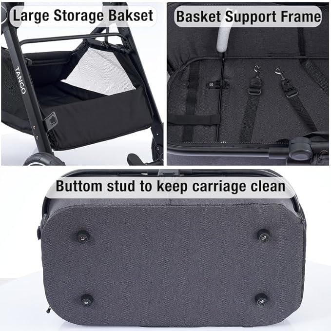 Tango Pet Stroller, 3 in 1 Dog Stroller for Small Medium Dogs Cats Stroller with Removable Carrier Folding Dog Carriage for Travel…