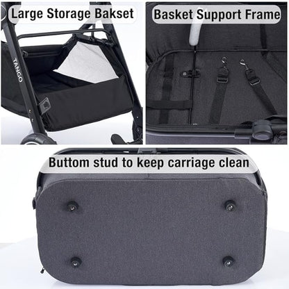 Tango Pet Stroller, 3 in 1 Dog Stroller for Small Medium Dogs Cats Stroller with Removable Carrier Folding Dog Carriage for Travel…