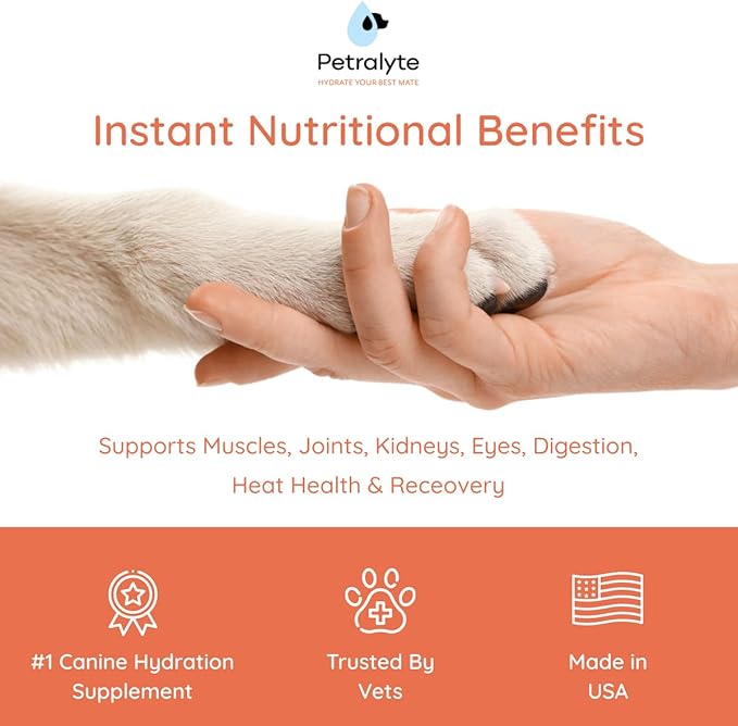 Petralyte Dog Electrolytes and Joint Supplement | Hydration Support for Dogs w/Glucosamine, Chondroitin & More | Electrolytes for Dogs with Prebiotics | for Chicken Lovers | 32 Packets