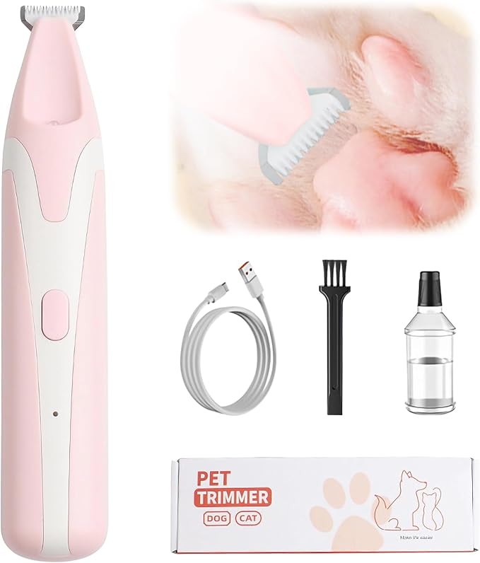 Dog Paw Trimmer, Paw Trimmer for Dogs, Multifunctional Waterproofing Pet Hair Trimmer for Dogs, Electric Pet Paw Trimmer, Cat Paw Trimmer with LED Light, for Paws Eyes Ears Face Rump