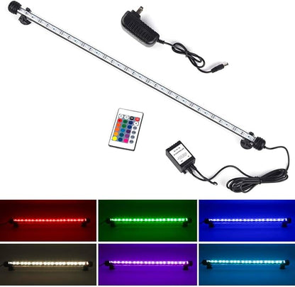 S SMIFUL RGB Aquarium Lights, Colored Fish Tank Lights, Underwater LED Tank Lights IP68 Waterproof Color Changing Memory Dimmable Submersible Fish Aquarium Lighting Waterfall Lights, 23"