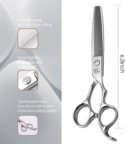 Dog Grooming Scissors: 6.5 inch Pet Thinning Shears Made Of Japanese 440C Advanced Stainless Steel Professional Grooming Scissors for Dogs Cats and Other Pets